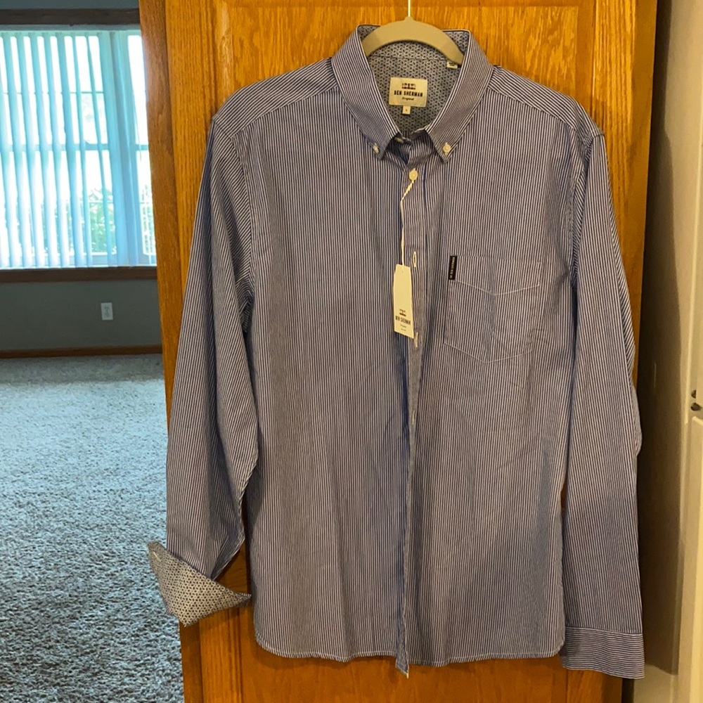 Ben Sherman Men L Long Sleeve Dress Shirt NWT
